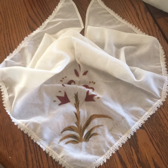 Triangular off white Head, Neck , Hair Scarf hand painted Santorini Greece - Picture 4 of 5